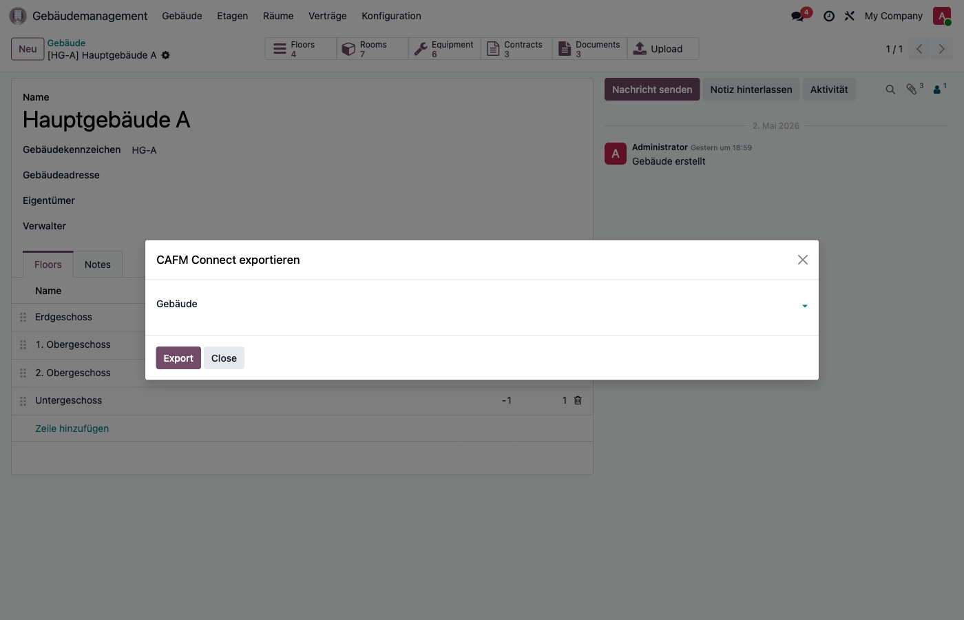 CAFM Connect Export