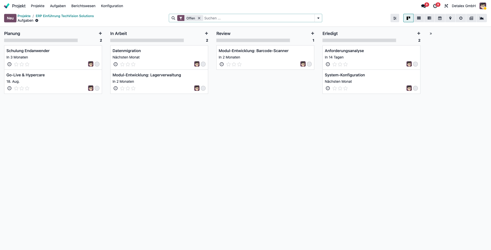 Aufgaben Kanban