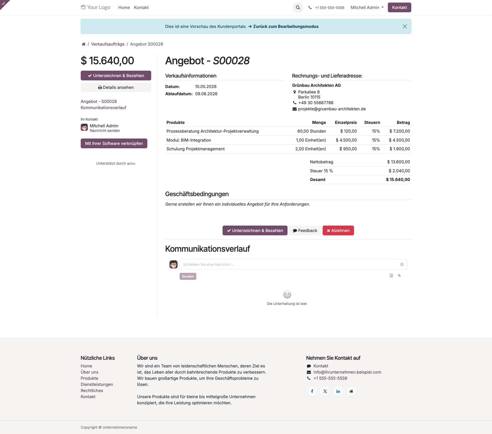 Kundenportal Angebot