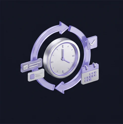 Zeiterfassung mit Uhr und Zeitsegmenten